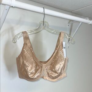 NWT HSIA Tan Lace Full Coverage No Padding Underwire Women's Bra- 42H